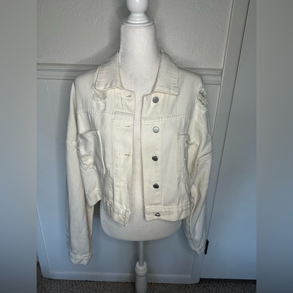 Blue B Rhinestone Fringe Denim Jacket size M/L - Picture 10 of 14